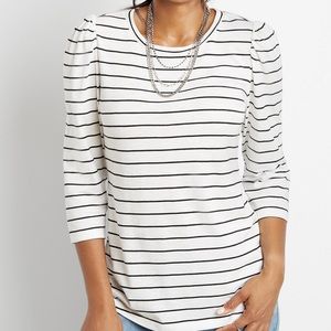 Maurices 24/7 Stripe Puff 3/4 Sleeve Tee